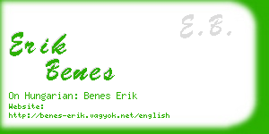 erik benes business card